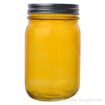 New Glass Jar with Sprayed Color and Tin Lid